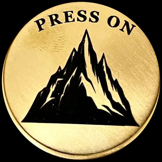 Coin engraved: Press On