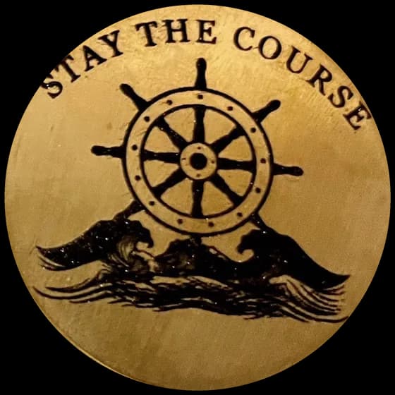 Coin engraved: Stay the Course